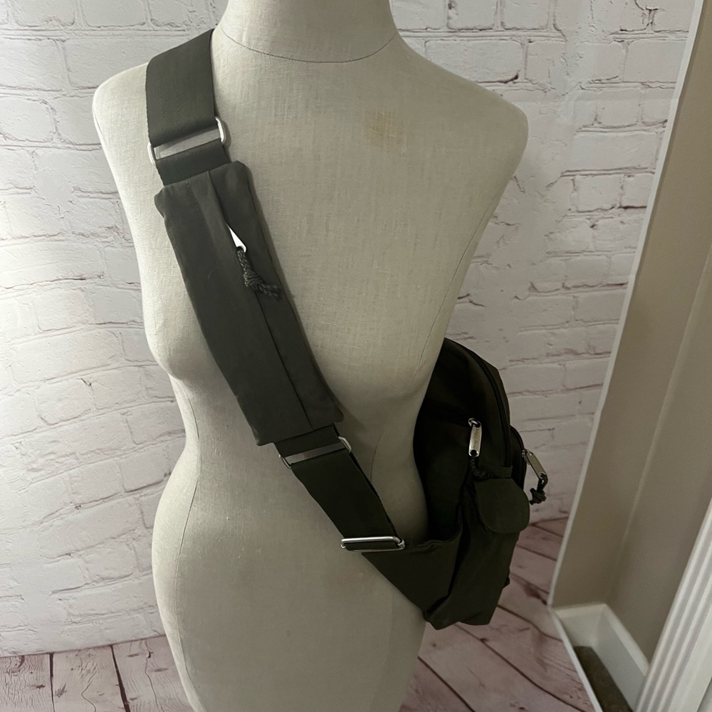 Olive Green Sling Backpack/Crossbody Bag